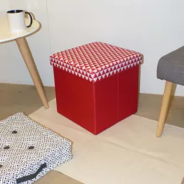 Pouf coffre carré pliable scandinave