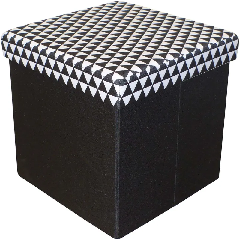 Pouf coffre carré pliable scandinave