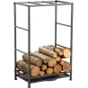 Rack porte-bûches en métal avec tiroir à poussière