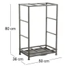 Rack porte-bûches en métal avec tiroir à poussière