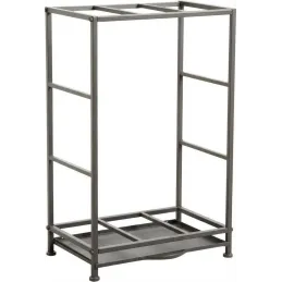 Rack porte-bûches en métal avec tiroir à poussière
