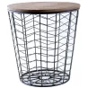 Tables d'appoint rondes en bois et métal (Lot de 2)