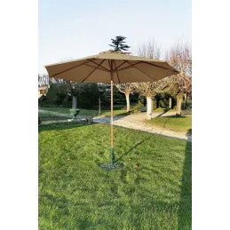 Parasol en bois 350 cm avec manivelle June