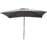 Parasol avec mât en bois 300x200 cm Ori