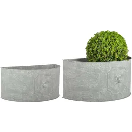 Pot de fleurs demi-rond Lion (Lot de 2)