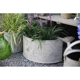 Pot de fleurs demi-rond Lion (Lot de 2)
