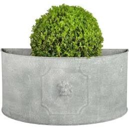 Pot de fleurs demi-rond Lion (Lot de 2)