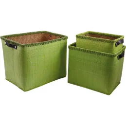 Corbeilles de rangement en palmier (Lot de 3)
