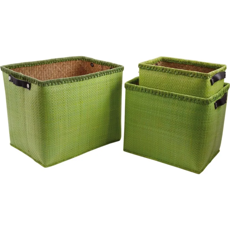 Corbeilles de rangement en palmier (Lot de 3)
