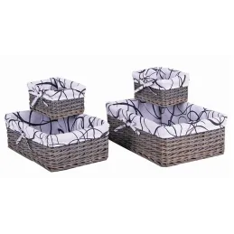 Corbeilles de rangement en éclisse grise (Lot de 4)