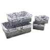Corbeilles de rangement en éclisse grise (Lot de 4)