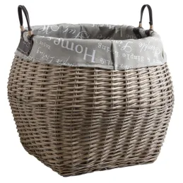 Corbeilles de rangement en osier gris (Lot de 2)