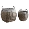 Corbeilles de rangement en osier gris (Lot de 2)