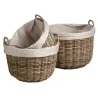 Corbeilles de rangement rondes en poelet gris (Lot de 3)