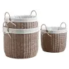 Corbeilles rondes en papier cordé taupe (Lot de 3)