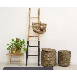 Paniers à linge ronds en jonc (lot de 2)