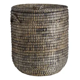 Paniers à linge ronds en jonc (lot de 2)