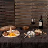 Plateau à fromages en verre et bambou avec couteau