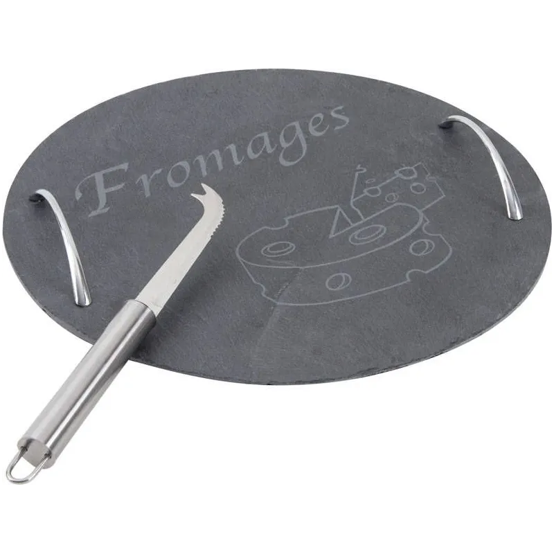 Plateau à fromages ardoise et  métal