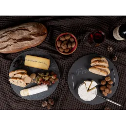 Plateau à fromages ardoise et  métal