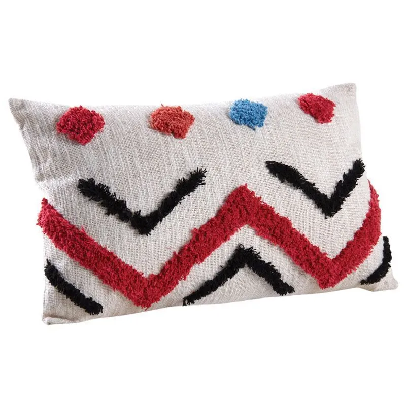 Coussin rectangulaire en coton tufté