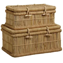 Malles en roseau naturel (Lot de 2)