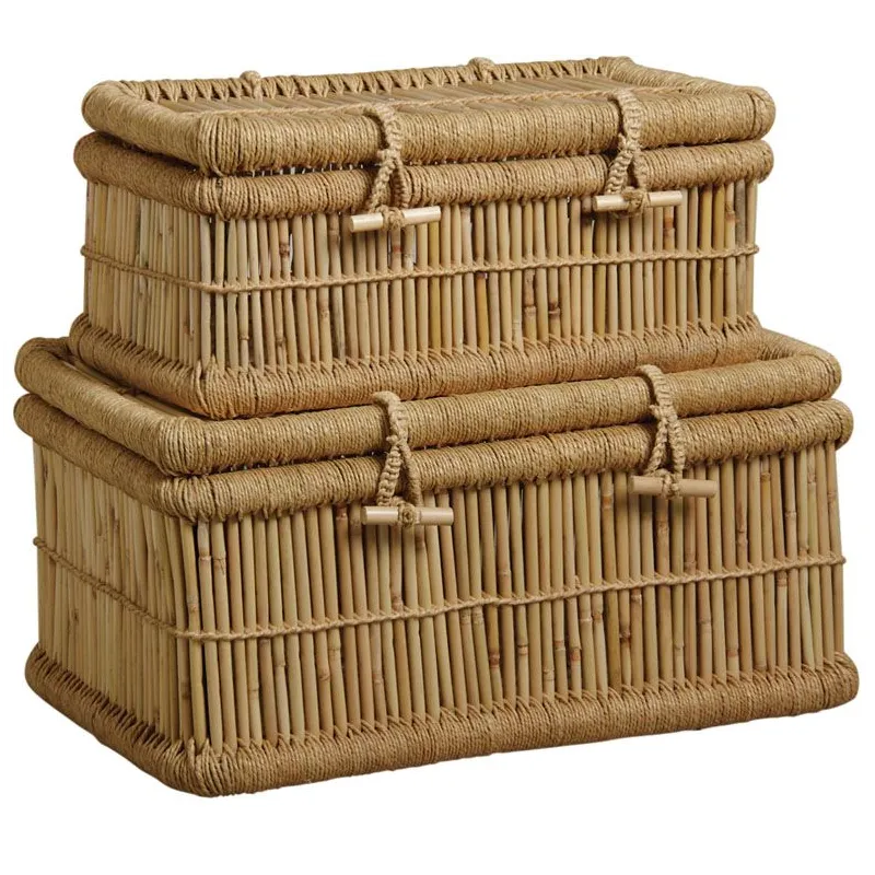 Malles en roseau naturel (Lot de 2)