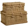 Malles en roseau naturel (Lot de 2)
