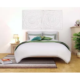 Décoration murale sculptée medium blanchi