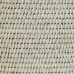 Panier à linge en rotin patiné blanc