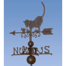 Girouette chat avec frise en fonte