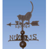 Girouette chat avec frise en fonte