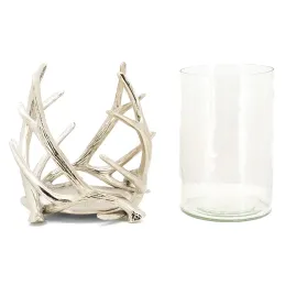 Photophore bois de cerf en aluminium