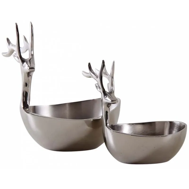 Corbeilles cerf en aluminium (Lot de 2)