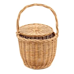 Panier à couvercle pivotant en osier clair