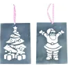 Plaque à suspendre Noël en métal (Lot de 2)