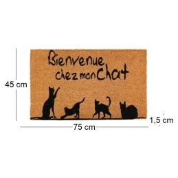 Paillasson coco intérieur extérieur 75 x 45 cm
