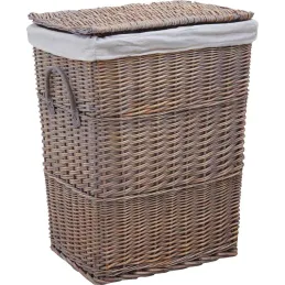 Panier à linge en osier doublé