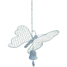 Cloche de jardin papillon blanc patiné