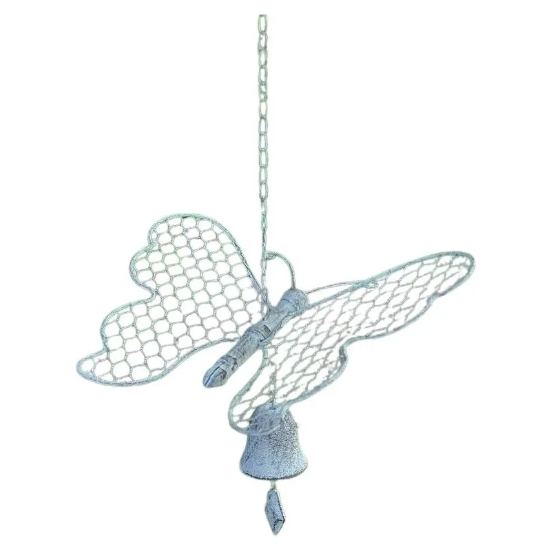 Cloche de jardin papillon blanc patiné