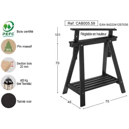 Tréteau architecte en bois peint