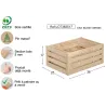 Caisse de rangement en pin brut (Lot de 3)