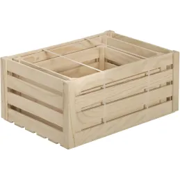 Caisse de rangement en pin brut (Lot de 3)
