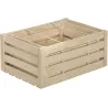 Caisse de rangement en pin brut (Lot de 3)