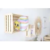 Caisse de rangement en pin brut (Lot de 3)