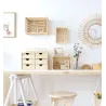 Caisse de rangement en pin brut (Lot de 3)