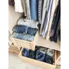 Caisse de rangement en pin brut (Lot de 3)