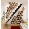 Casier à bouteilles triangulaire en pin Prisma