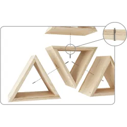 Casier à bouteilles triangulaire en pin Prisma