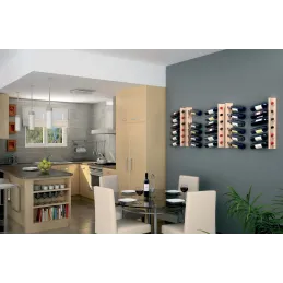Support bouteilles mural en bois 6 bouteilles